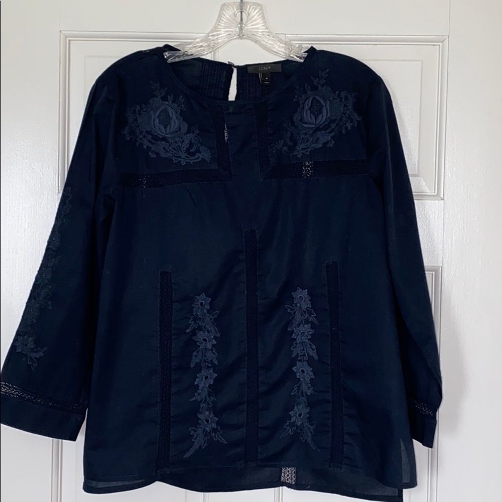 J. Crew Floral Thread Embroidered Tunic